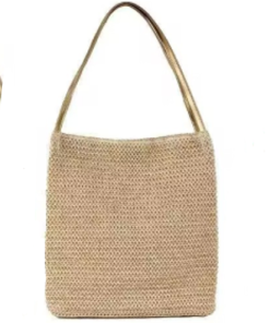 Boho Straw Woven Shoulder Tote Bag for Women, Large Capacity Summer Beach Handbag