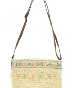 Straw Woven Flap Crossbody Bag for Women, Chain Shoulder Summer Handbag, 3 Colors
