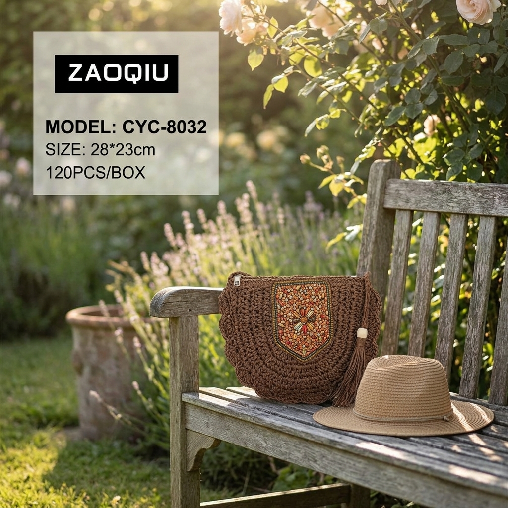 Ethnic Crochet Saddle Bag for Women, Embroidered Patch Tassel Crossbody Summer Handbag (Orange) - 图片 2