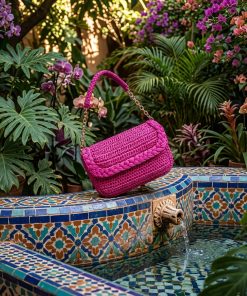Alternative view of Boho Straw Woven Chain Shoulder Bag for Women, Flap Crossbody Summer Handbag, Multi‑Color (Beige)