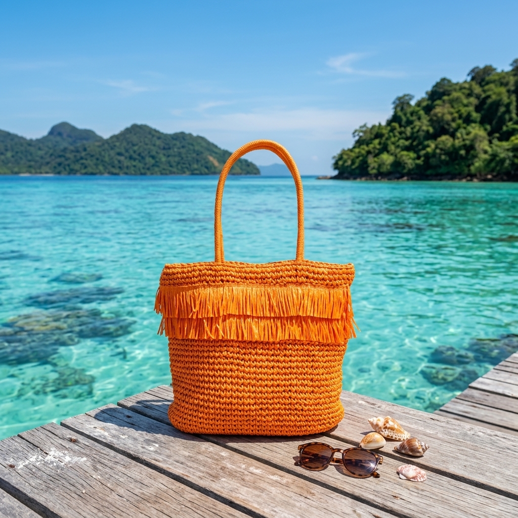 Straw Woven Chain Shoulder Bag for Women, Flap Crossbody Summer Handbag, Multi‑Color Brown - 图片 4