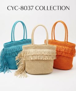 Alternative view of Straw Woven Chain Shoulder Bag for Women, Flap Crossbody Summer Handbag, Multi‑Color Brown